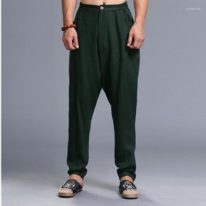 Active Pants Men Yoga Tai Chi Pant Bawełna bielizna luźna szeroka noga luźna workowate jogger jogger fitness trening na siłownię swobodne sportowe dres