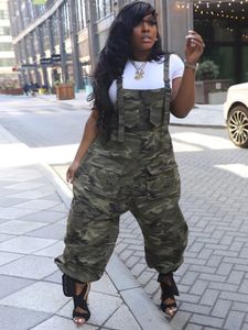 Women's Jumpsuits Rompers PYMQR Fashion Loose Camouflage Work Suit Jumpsuit With Strap 2023 Summer Y2K Streetwear Party Wear Bulk Item Wholesale 230630