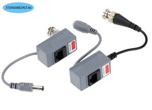 Amplifikatörler 5 çift CCTV Kamera Aksesuarları Audio Video Balun Alıcı -Veren BNC UTP RJ45 Video Balun CAT5/5E/6 Kablo üzerinden ses gücü ile