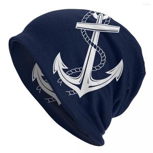 Berets Nautical Anchor Rudder Nav Stle Bonnet Hats Sailing Ships Marine Ocean Skullies Beanies Men's Women's Spring Head Wrap Caps