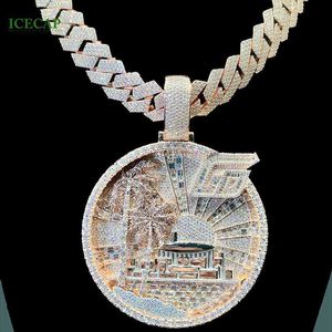 Custom 925 Silver Full Moissanite Pendant Creative Design Men Cuban Big Charm Necklace Pendant