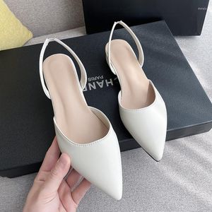 Summer Sandals 2023 Mode Stor storlek Enkelt grunt klippt läder Elastiskt band Professionellt arbete Kvinnor High Heel Shoes Single Shoe 596