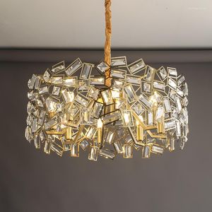 Lampade a sospensione Classic Hanging ModernStainless Steel Light Soggiorno Sala da pranzo Lampadario di cristallo