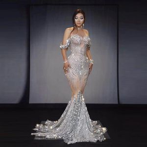 Vestito scintillante da strass argento lampeggiante sexy Prom di compleanno da donna Festeggia il vestito da ballerino da donna da sera da bar181r