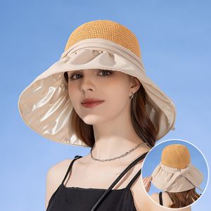 女性用の豪華な夏のバケツハット通気性メッシュスプレッチ12cmの大きなブリムサンキャップキャンディーカラーエレガントな女性カジュアルボウトップハット