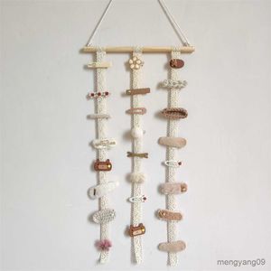 Andra heminredning Träklippshållare Hårnål Storage Nordic Hair Clip Baby Girl Band Hanging Pendant Hanging R230630