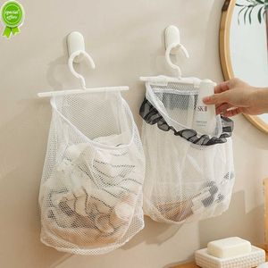 New Folding Laundry Basket Organizer for Dirty Clothes Bathroom Clothes Mesh Storage Bag Household Wall Hanging Basket Frame Bucket