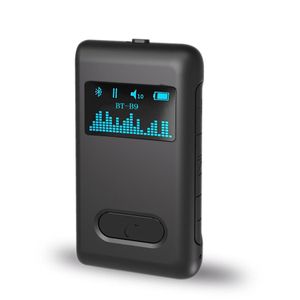 Konektörler LCD Ekran Bluetooth 5.0 Ses Alıcı 3.5mm AUX Jack RCA Stereo Müzik Kablosuz Adaptörü Hoparlör Otomatik için MIC ile 10H'de Otomatik
