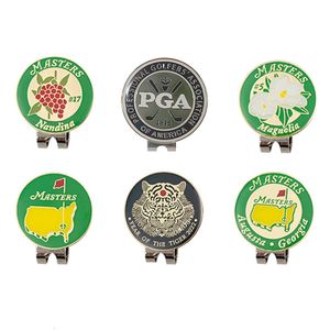 Other Golf Products 6 PcsSet Ball Marker Hat Clip Magnetic Removable Metal Cap Clips Mark Position Accessories 230629