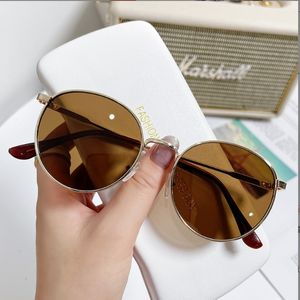 Vintage Round Oval Pink Ocean Color Lens Mirror Women Sunglasses Female Brand Design Metal Frame Circle Glasses