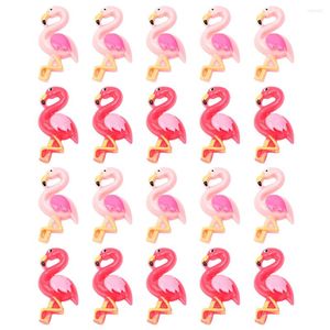 Lagringsflaskor 40 st hårinredning flamingo tillbehör diy hantverk dekoration nyckel kedja 3.3x2.3 cm telefon täcker charms skalharts