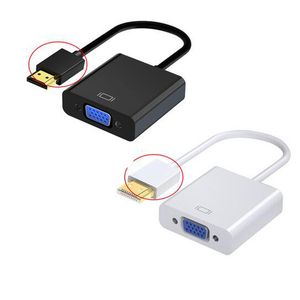 Conversor de cabo HDMI para VGA HD 1080P HDMI macho para VGA Adaptador conversor Famale com fonte de alimentação USB de áudio de 3,5 mm Digital analógico para tablet laptop PC TV BOX HDTV PS3