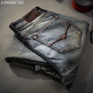 Airgracias Marka dżinsy retro nostalgia proste dżinsowe dżinsy mężczyźni plus rozmiar 28-40 Casual Men Długie spodnie Brand Brander Jean MX2126