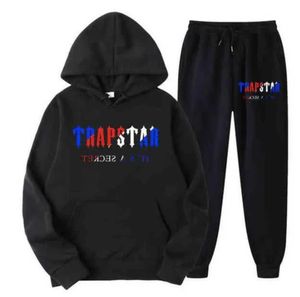 Tracksuit Trapstar Brand Printed Sportswear Men's t Shirts 16 Colors Warm Two Pieces Set Loose Hoodie Sweatshirt Pants Motion design 258ess