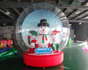 2m/3m/4m良い品質2-4m Dia美しいインフレータブルPVCスノーグローブ雪だるまのサンタクロースと広告写真ブースクリアなクリスマス装飾ヤード