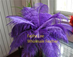 Whole 100pcslot 1214inch紫色のダチョウの羽毛の結婚式のセンターピースのためのクリスマス装飾結婚式の装飾2285048