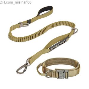 Dog Collars Leashes Dog Collars Leashes Nylon Tactical Bungee Adjustable Duarable For Medium Large s Walking Accessories 230327 Z230630