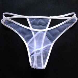 Bütün - Yeni Erkek G-String'leri Seksi Suç Erkekler; s Erkek G-String'leri İç İçi Boş Ultra-ince Şeffaf Sissy Thong Mesh Jock255G