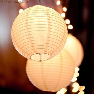 Outros suprimentos para festas festivas 10 pçs/lote (6 8 10 12 14 16 polegadas) Luzes de lanterna LED branco quente Lâmpadas de bola de papel chinês para decoração de festa de casamento SH190923 Z230630