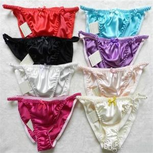 New fine 100% Silk Women's lady String Bikinis Panties sizeS M L XL XXL 8piece lot288O