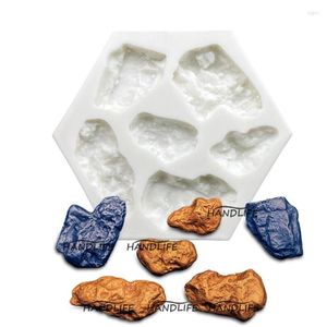 ベーキング型岩のmet石シリコンシュガークラフト樹脂ツールカップケーキ型フォンダンケーキデコレーション