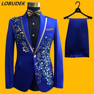 jaqueta calças gravata cinto terno masculino noivo festa de formatura lantejoulas instrumento preto vermelho trajes finos blazers aplique flor form309m