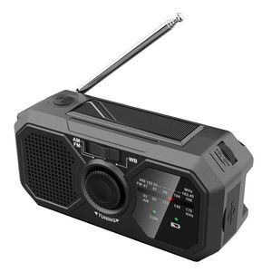 Radio 1Set Portable Black Hand Crank FM AM SW Radiomottagare Dynamo Charging LED Ficklight Power Bank SOS Alarm FM Radiomottagare