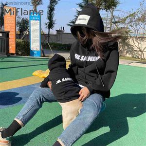 Miflame Winter Fashion Pet Parent-child Clothes New Style Plush Thickened Dogs Hooded Sweater For Dog And Owner Matching Outfits L230522