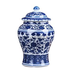 Vasi antichi ornamenti in ceramica Jingdezhen creativo serbatoio generale casa cinese piccolo vaso vaso blu e bianco x0630