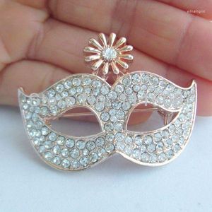 Brooches Hat Purse Jacket Pendant Party Mask Brooch Pin W Clear Rhinestone Crystal EE06358C1