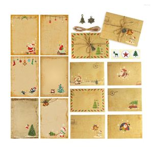 Gift Wrap Christmas Envelope Holiday Xmas Writing Paper Card Sticker Rope