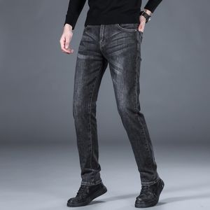 Мужские джинсы 2023 Весна Лето Средняя посадка Прямые штаны Высококачественные свободные эластичные повседневные брюки 230629