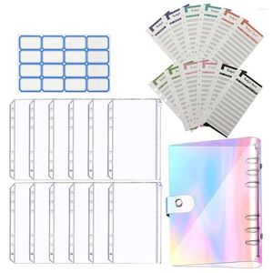 Gift Wrap Clear Binder Budget Book Money Organizer Cash Zipper Bag 19.5X12.5CM Envelopes A6 Sheets