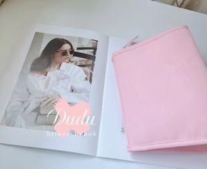 Bolsa de almacenamiento Beatue-vip 23X17X10cm bolsa de organización de lona rosa estuche con cremallera de letras clásicas