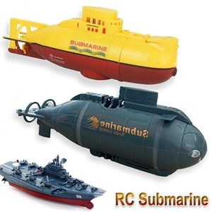 Barcos elétricos/rc mini rc submarino velocidade barco de controle remoto mergulho à prova dwaterproof água militar brinquedo simulação modelo banheira presentes para crianças navio 230629