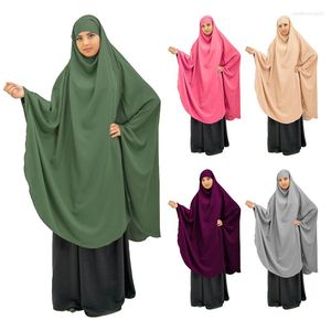 Этническая одежда Ид с капюшоном мусульманские женщины длинное платье Химар хиджаб молитвенная одежда джилбаба абайя полное покрытие Рамадан платье абайя исламская одежда