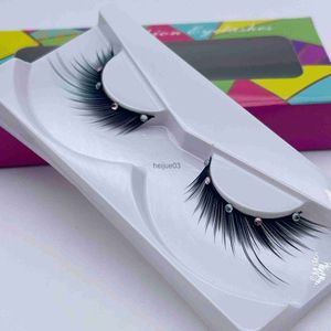 Fałszywe rzęsy Nowe z wiertącymi rzęsami rzęsami rzęs 3D Winged Natural End Eye Wydłużone grube fałszywe rzęsy miękkie fałszywe rzęsy makijaż x0630