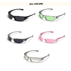 Erkekler Kadınlar için Güneş Gözlüğü Oval Çerçeve Açık Sürüş UV400 Moda Retro Punk Hip Hop Gotik Reçine Renkli Y2K Gözlük 2023 230629