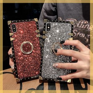 YEZHOU3 Rhinestone Ring Square designer Phone cases for iPhone 14Pro Max 14Plus 13pro xr xsmax 11promax 12 13 promax fashion classic TPU Cover