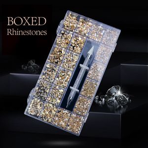 Nagelkonstdekorationer lyxiga glänsande diamant nagelkonst strass kit kristall nagel charms ädelstenar 3d nagelkonst dekorationer diy manikyr tillbehör leverans 230629