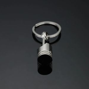 Partihandel PROMOTION Gifts Silver Metal Piston Car Keychain KeyFob Engine Fob Chain Ring Keys Rings DE376