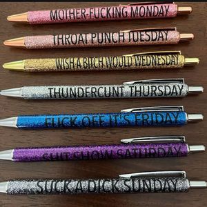 Ballpoint Pens 7pcs/Set Student Fun Glitter Pen Ballpoint Daily Gel Pen do pracy domowej biuro Ballpoint Pen School Siedziki