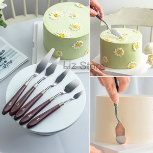 5Pcs/Set Stainless Steel Baking Spatula Pastry Mixing Scraper Tool Kitchen Bread Cream Jam Spatulas Cake Pastry Painting Shovel TH0795