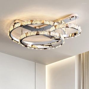 Потолочные светильники Гостиная Luster Chrome Led Современные роскошные хрустальные светильники Deco Indoor