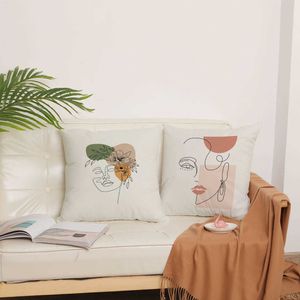 Kudde/dekorativa moderna enkla linjer abstrakt täckning 45x45 cm soffa kudde täcker sängen ryggstöd omslag dekorativa