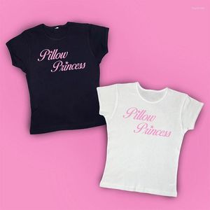 Camisetas femininas com estampa de letras punk fofo tops curtos roupas Y2k roupas streetwear vintage camisetas góticas grunge emo meninas estéticas finas para bebês