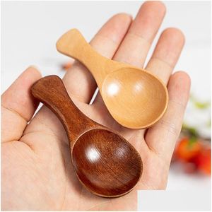 Cucchiaini da tè Piccoli cucchiai da cucina in legno Sale caffè Zucchero per barattoli di spezie Connt Accessori per la cucina domestica Drop Delivery Garden Dining Bar Dh5Gw