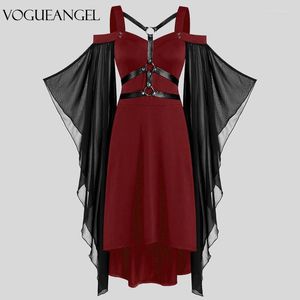 Casual Dresses Vintage Medieval Robe Cosplay Costume Womne Plus Size Cold Shoulder Futterfly Sleefe Spets Up Hallowen Princess Dress