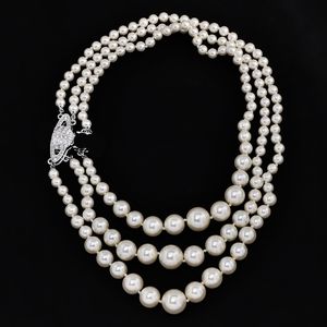 Full Diamond Three Layer Pearl necklace Luxury Necklaces designer for Women Neck Chain Clavicle Chains Fashionable Jewelry Accessories