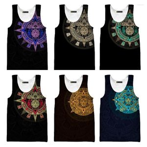 Canotte da uomo Guerriero azteco messicano Stampato in 3D Uomo Donna Harajuku Streetwear Cool Vest Unisex Summer Casual Traspirante Senza maniche